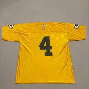 Green Bay Packers Brett Favre Jersey Mens XL Yellow NFL Football Blokecore